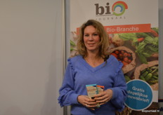 Muriël Schueler van Dalicious op bezoek in de stand van Biojournaal.